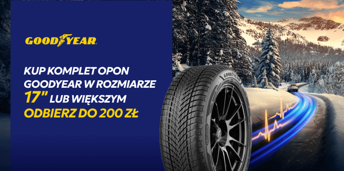 Kup opony osobowe marki Goodyear i odbierz voucher na Allegro