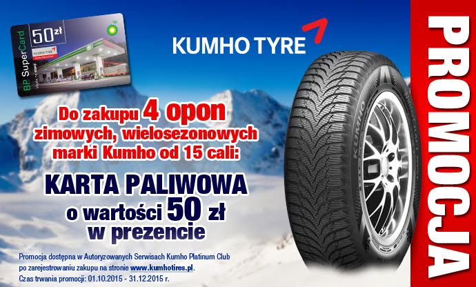 Karta paliwowa 50zł - w prezencie od Kumho